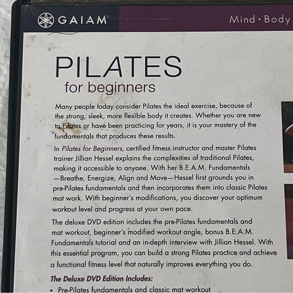 GAIAM Pilates For Beginners Deluxe Dvd Edition w/ Jillian Hessel - Picture 10 of 11